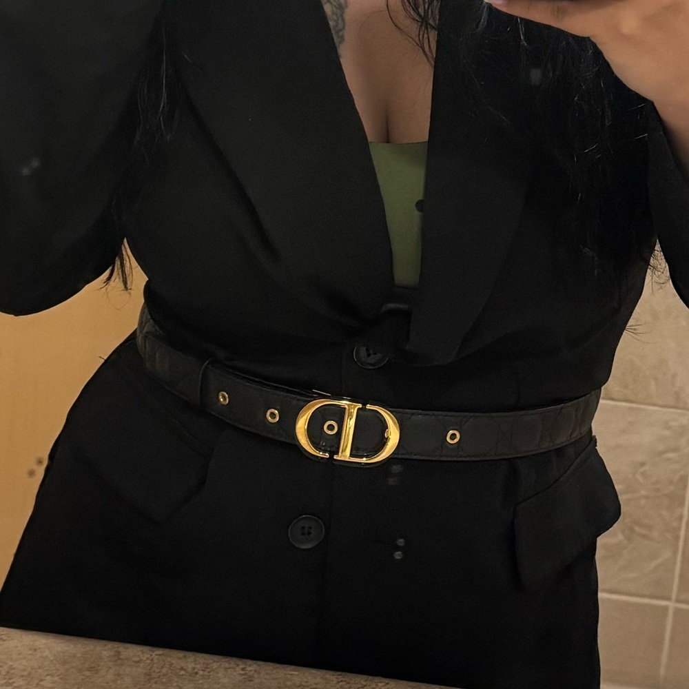 Dior Black Cannage Belt